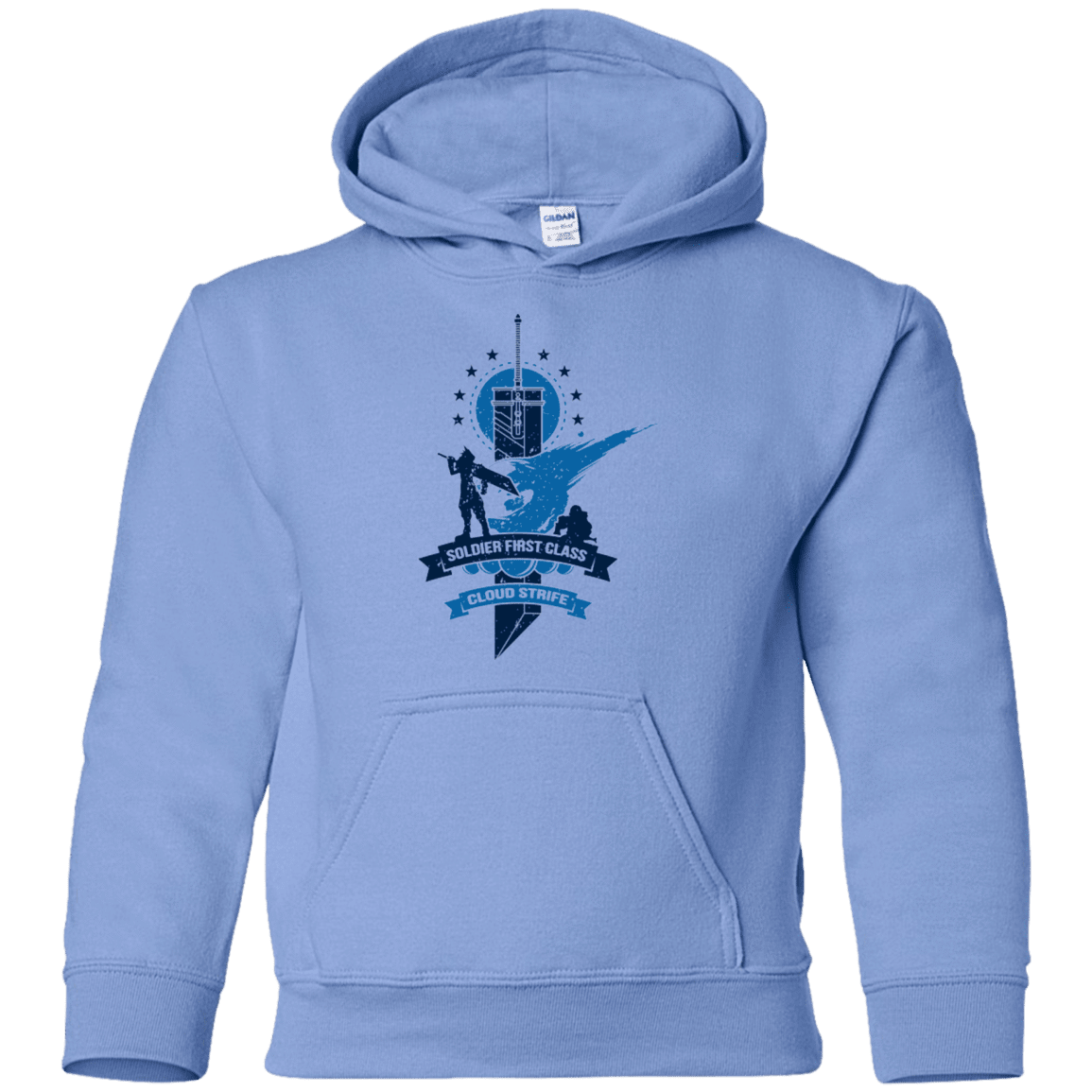 Sweatshirts Carolina Blue / YS Cloud Strife White Youth Hoodie