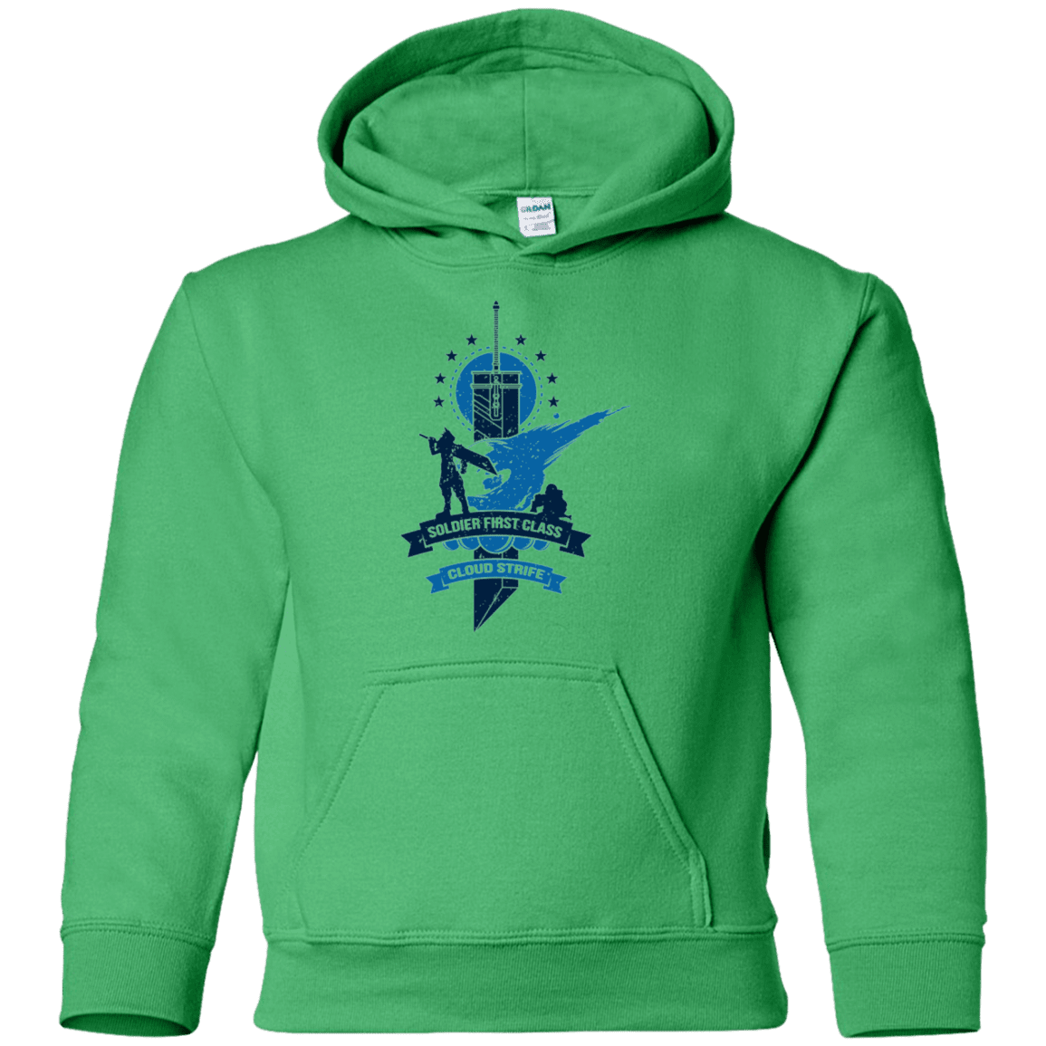 Sweatshirts Irish Green / YS Cloud Strife White Youth Hoodie