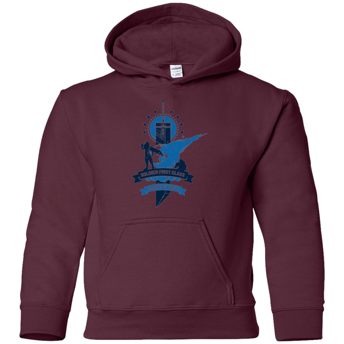 Sweatshirts Maroon / YS Cloud Strife White Youth Hoodie