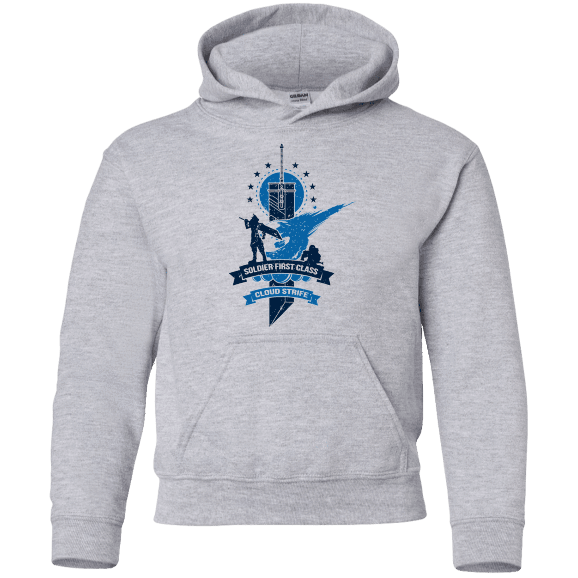 Sweatshirts Sport Grey / YS Cloud Strife White Youth Hoodie