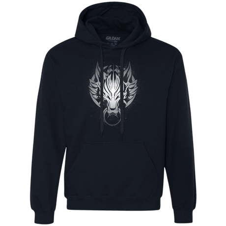 Sweatshirts Navy / S Cloudy Wolf Premium Fleece Hoodie