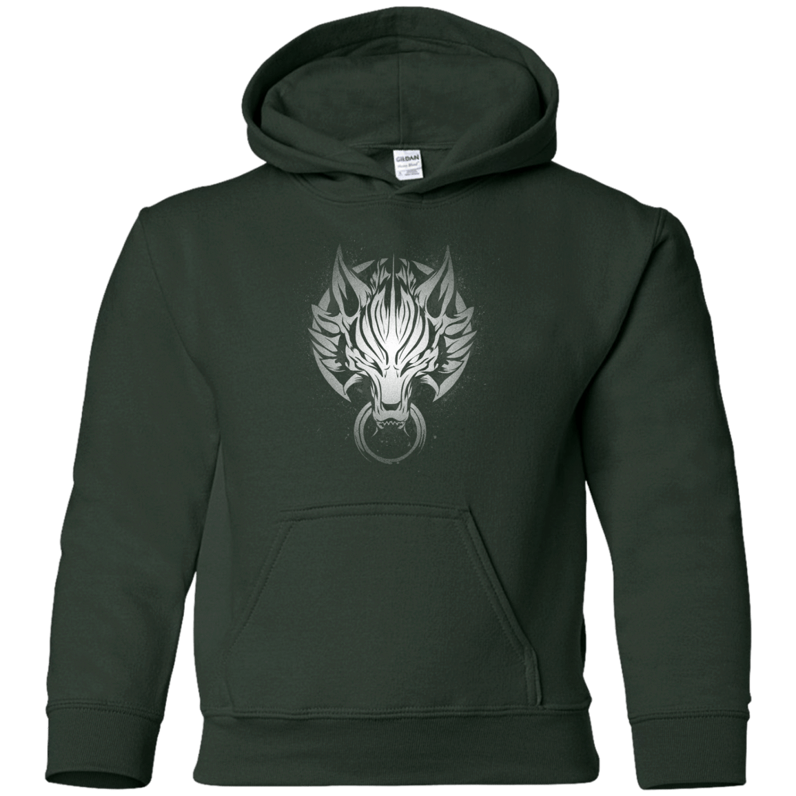 Sweatshirts Forest Green / YS Cloudy Wolf Youth Hoodie