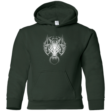 Sweatshirts Forest Green / YS Cloudy Wolf Youth Hoodie