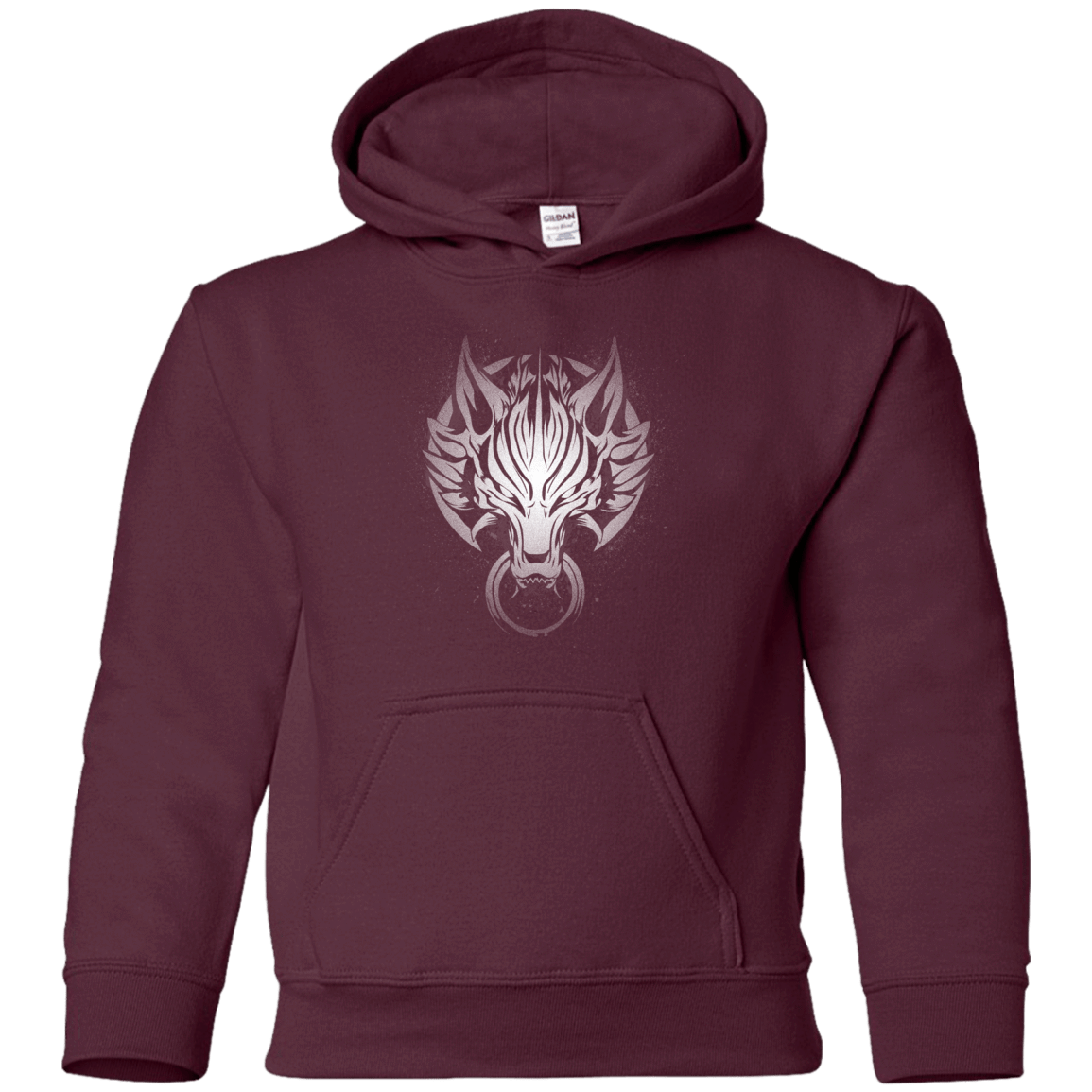 Sweatshirts Maroon / YS Cloudy Wolf Youth Hoodie
