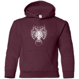 Sweatshirts Maroon / YS Cloudy Wolf Youth Hoodie