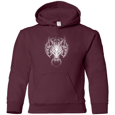 Sweatshirts Maroon / YS Cloudy Wolf Youth Hoodie