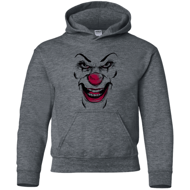 Sweatshirts Dark Heather / YS Clown Face Youth Hoodie