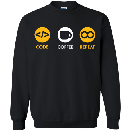 Sweatshirts Black / Small Code Coffee Repeat Crewneck Sweatshirt