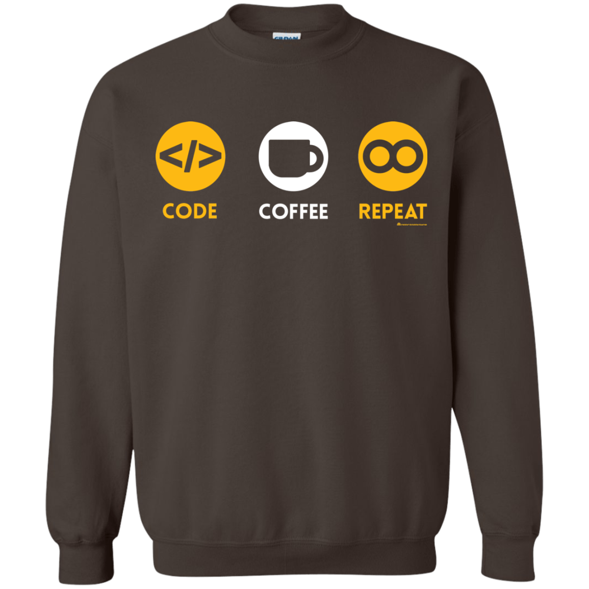 Sweatshirts Dark Chocolate / Small Code Coffee Repeat Crewneck Sweatshirt
