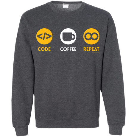 Sweatshirts Dark Heather / Small Code Coffee Repeat Crewneck Sweatshirt