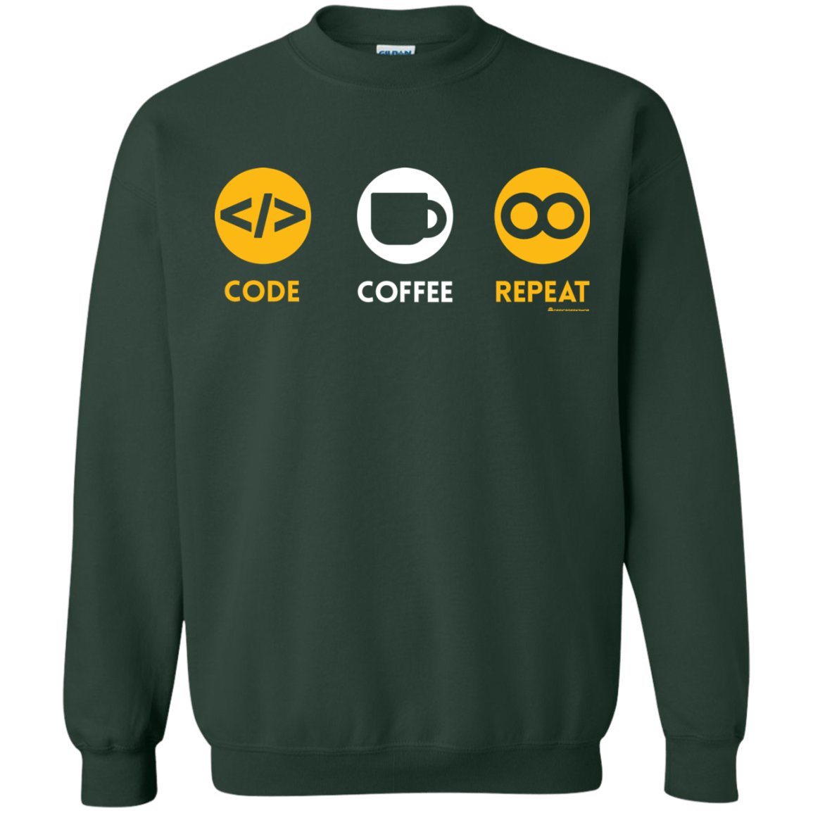 Sweatshirts Forest Green / Small Code Coffee Repeat Crewneck Sweatshirt