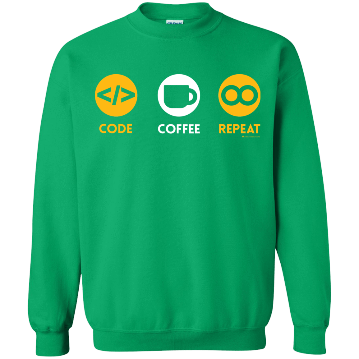 Sweatshirts Irish Green / Small Code Coffee Repeat Crewneck Sweatshirt