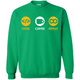 Sweatshirts Irish Green / Small Code Coffee Repeat Crewneck Sweatshirt
