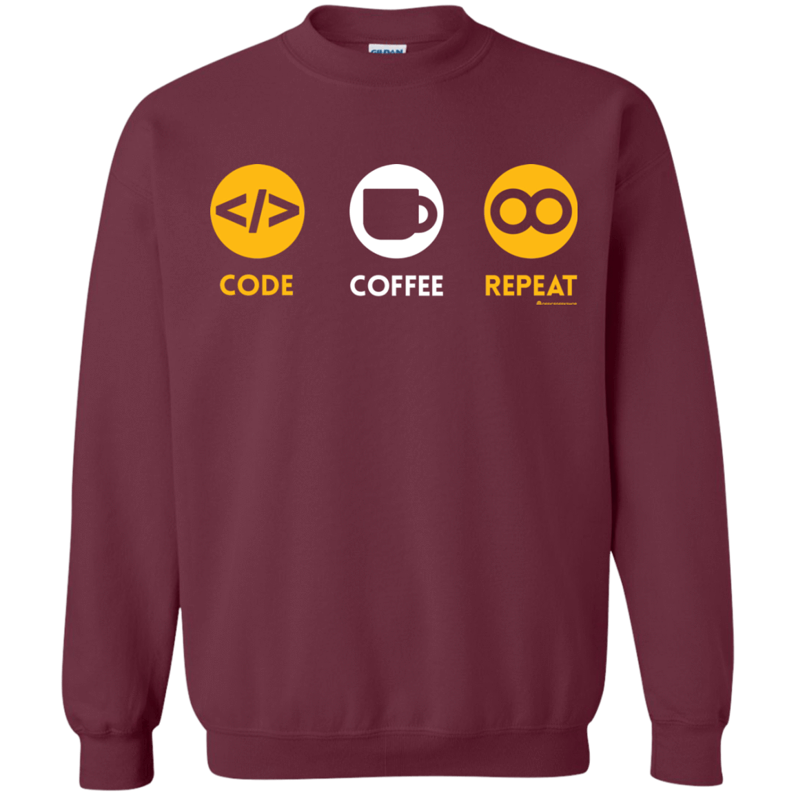 Sweatshirts Maroon / Small Code Coffee Repeat Crewneck Sweatshirt