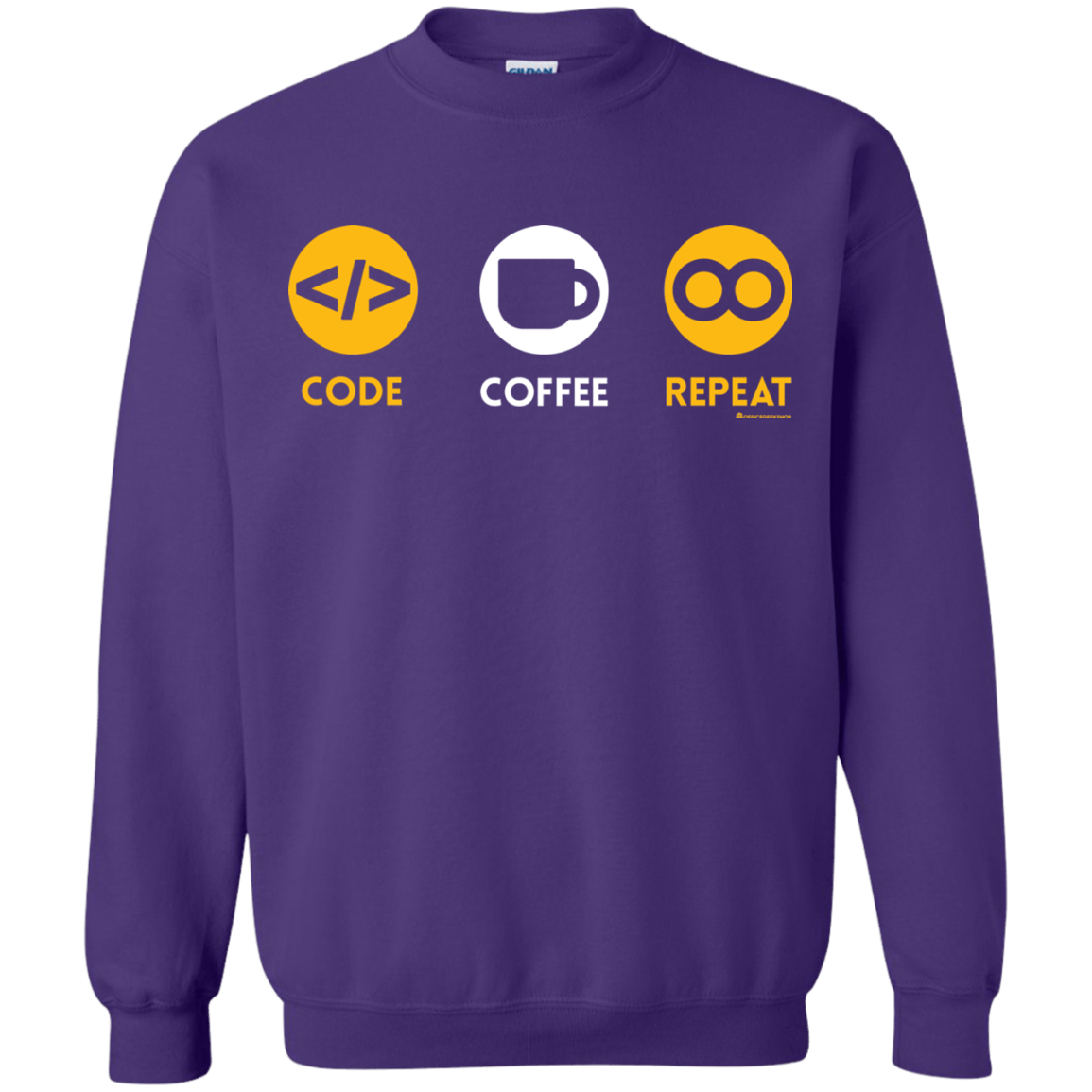 Sweatshirts Purple / Small Code Coffee Repeat Crewneck Sweatshirt