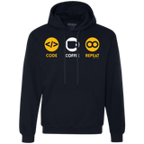 Sweatshirts Navy / Small Code Coffee Repeat Premium Fleece Hoodie