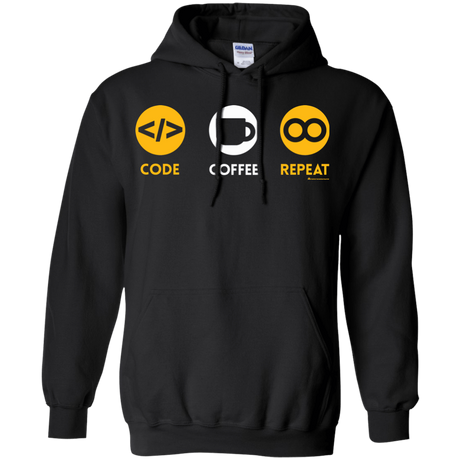 Sweatshirts Black / Small Code Coffee Repeat Pullover Hoodie