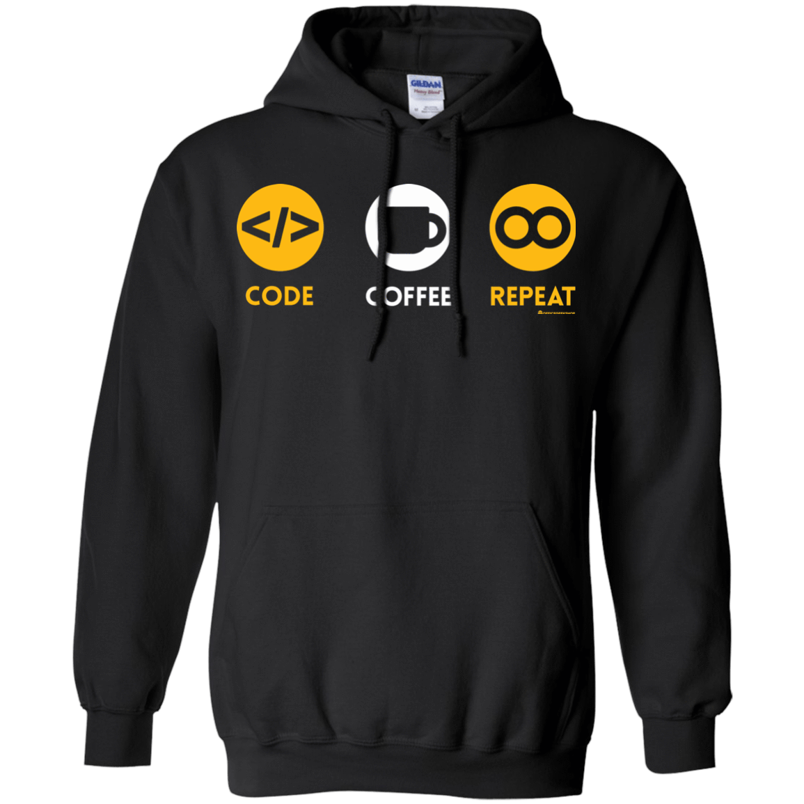 Sweatshirts Black / Small Code Coffee Repeat Pullover Hoodie