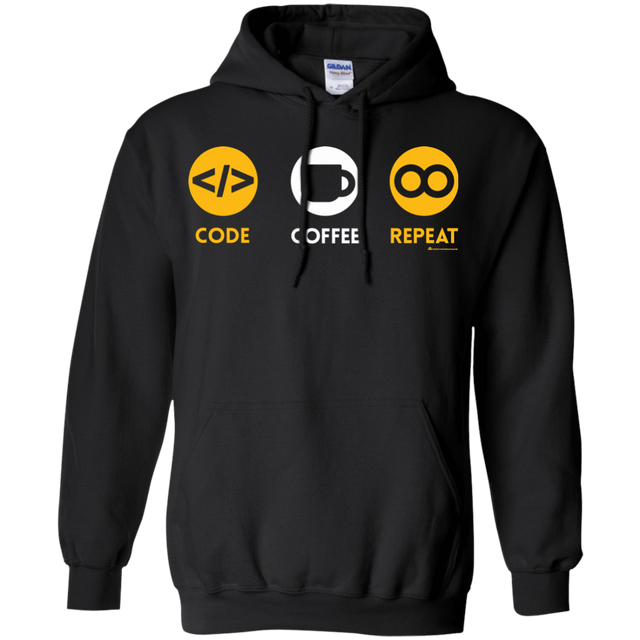 Sweatshirts Black / Small Code Coffee Repeat Pullover Hoodie