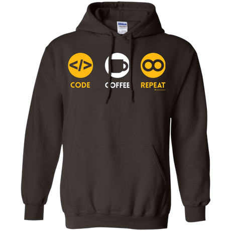 Sweatshirts Dark Chocolate / Small Code Coffee Repeat Pullover Hoodie