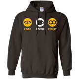 Sweatshirts Dark Chocolate / Small Code Coffee Repeat Pullover Hoodie