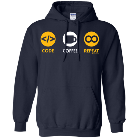 Sweatshirts Navy / Small Code Coffee Repeat Pullover Hoodie