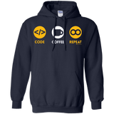 Sweatshirts Navy / Small Code Coffee Repeat Pullover Hoodie