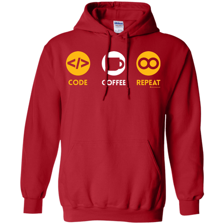 Sweatshirts Red / Small Code Coffee Repeat Pullover Hoodie