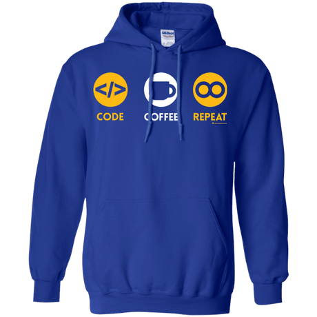 Sweatshirts Royal / Small Code Coffee Repeat Pullover Hoodie