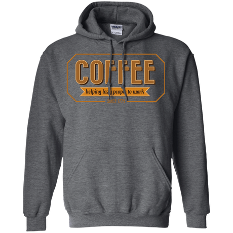 Sweatshirts Dark Heather / Small Coffee For Lazy People Pullover Hoodie