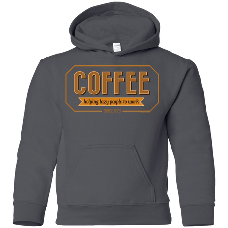 Sweatshirts Charcoal / YS Coffee For Lazy People Youth Hoodie