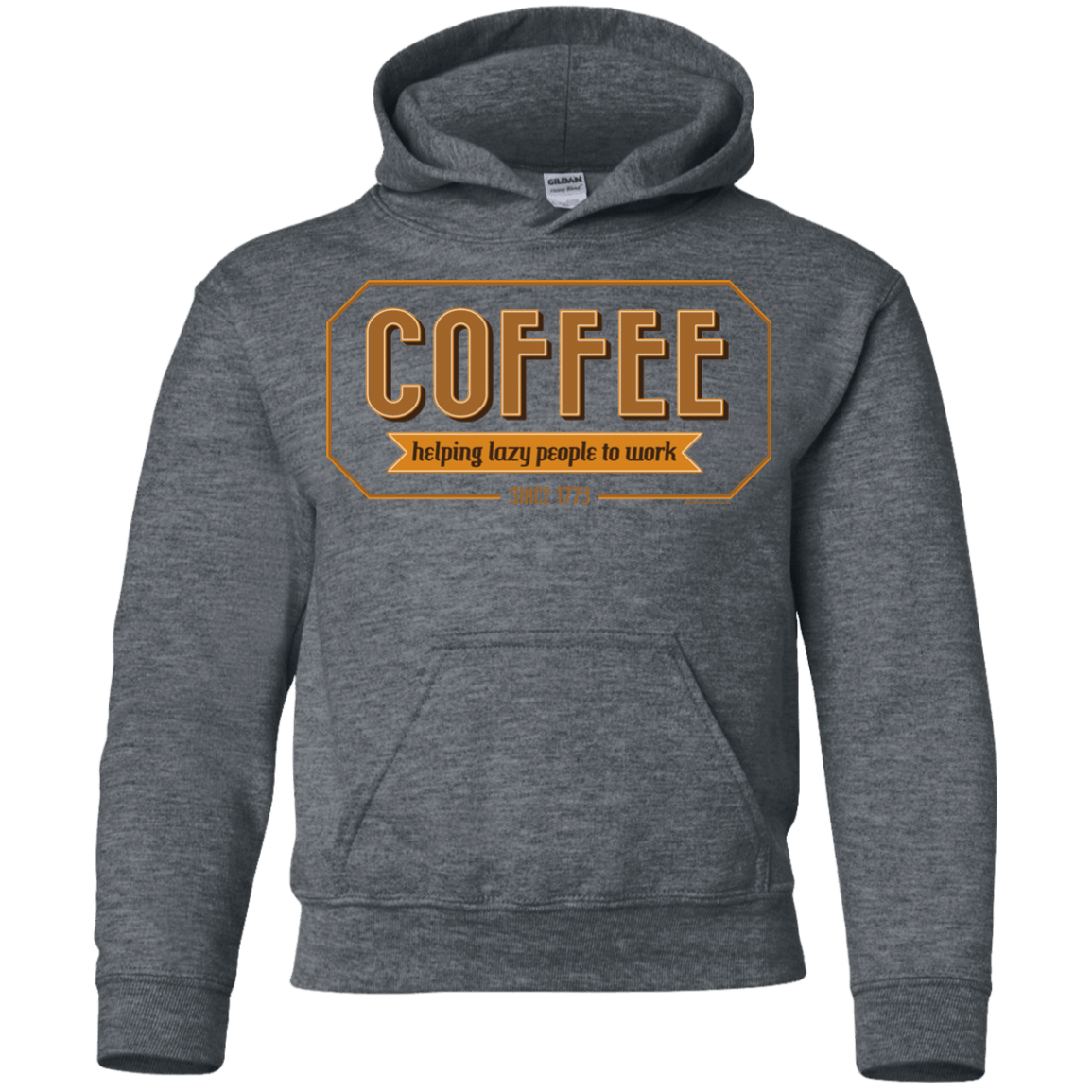 Sweatshirts Dark Heather / YS Coffee For Lazy People Youth Hoodie