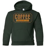 Sweatshirts Forest Green / YS Coffee For Lazy People Youth Hoodie