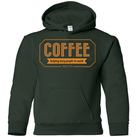 Sweatshirts Forest Green / YS Coffee For Lazy People Youth Hoodie