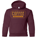 Sweatshirts Maroon / YS Coffee For Lazy People Youth Hoodie