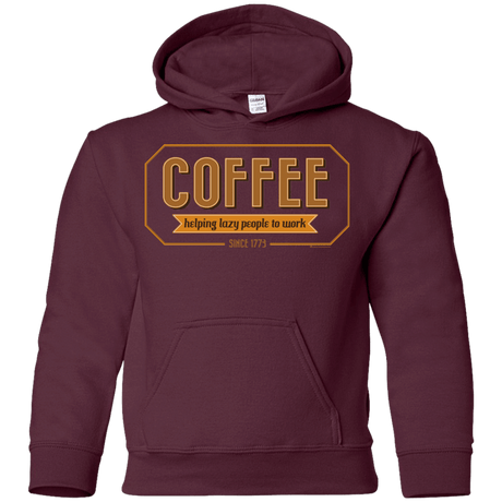 Sweatshirts Maroon / YS Coffee For Lazy People Youth Hoodie