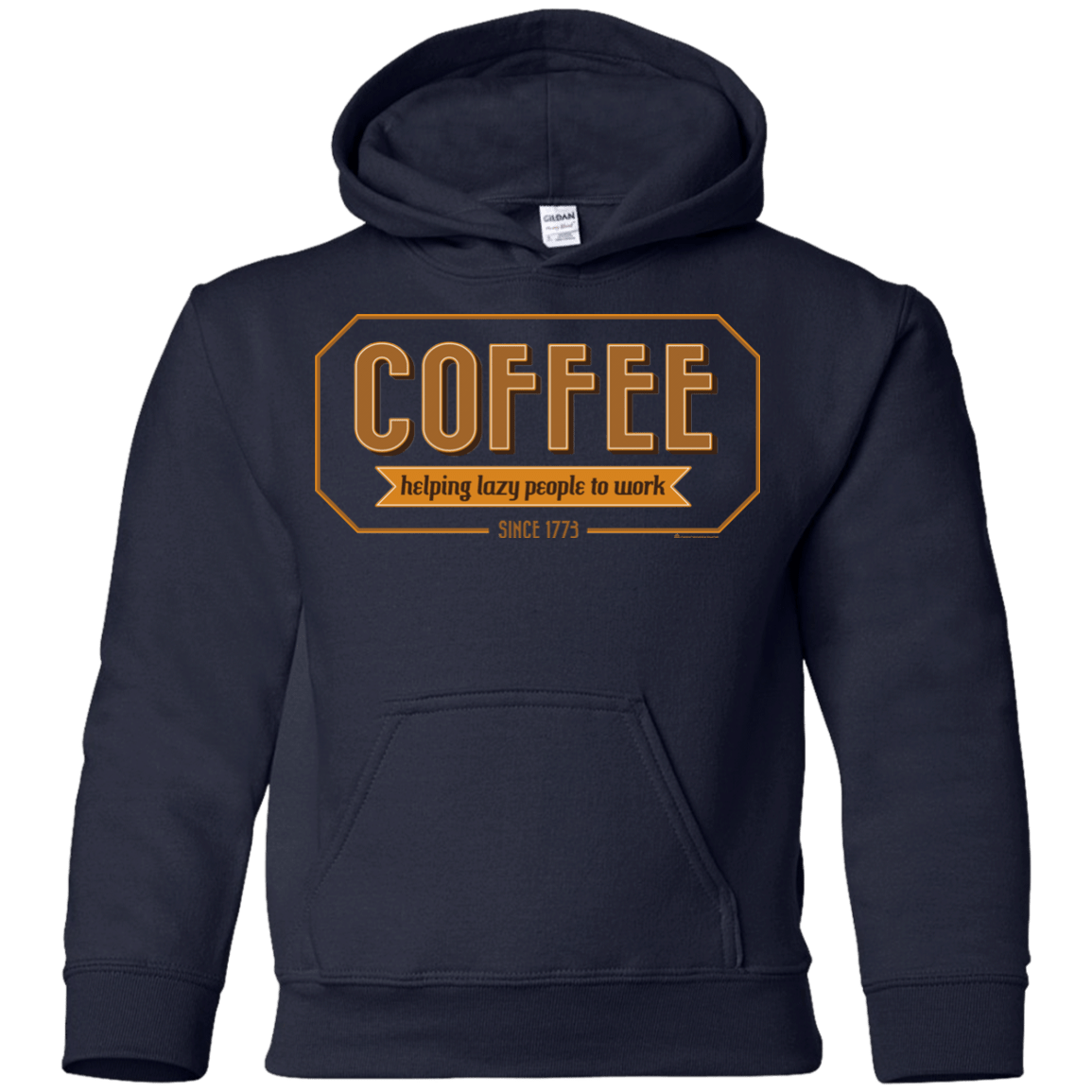 Sweatshirts Navy / YS Coffee For Lazy People Youth Hoodie