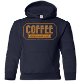 Sweatshirts Navy / YS Coffee For Lazy People Youth Hoodie