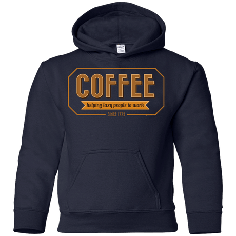 Sweatshirts Navy / YS Coffee For Lazy People Youth Hoodie