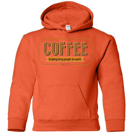 Sweatshirts Orange / YS Coffee For Lazy People Youth Hoodie