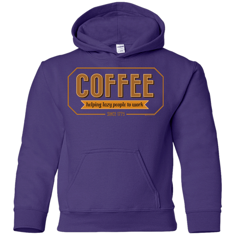 Sweatshirts Purple / YS Coffee For Lazy People Youth Hoodie