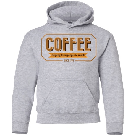 Sweatshirts Sport Grey / YS Coffee For Lazy People Youth Hoodie