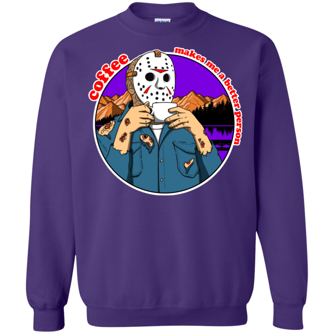 Sweatshirts Purple / S Coffee Makes Me Better Crewneck Sweatshirt