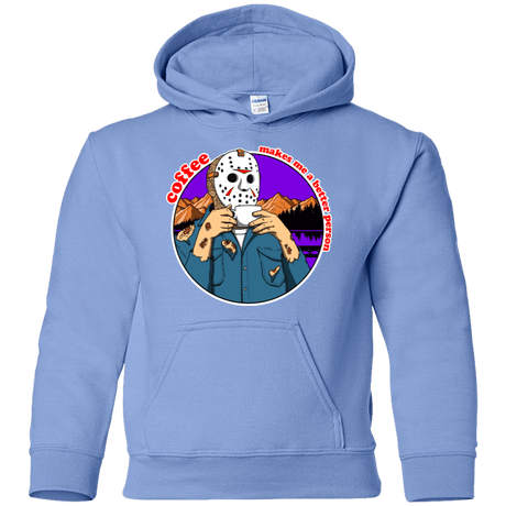 Sweatshirts Carolina Blue / YS Coffee Makes Me Better Youth Hoodie