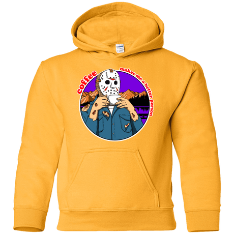 Sweatshirts Gold / YS Coffee Makes Me Better Youth Hoodie