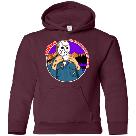 Sweatshirts Maroon / YS Coffee Makes Me Better Youth Hoodie