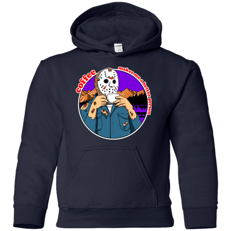 Sweatshirts Navy / YS Coffee Makes Me Better Youth Hoodie