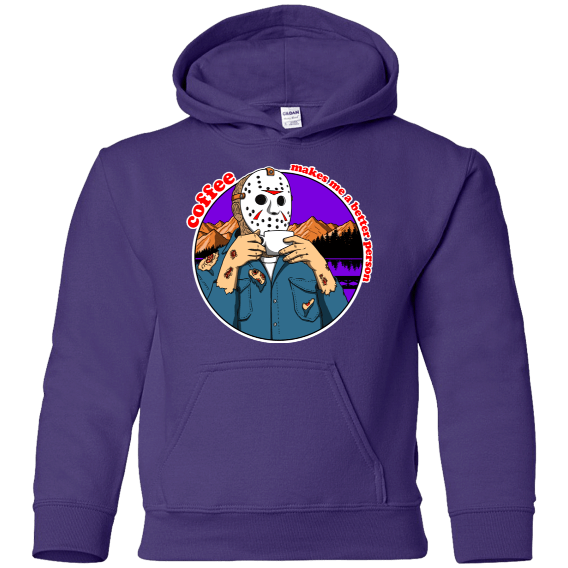 Sweatshirts Purple / YS Coffee Makes Me Better Youth Hoodie