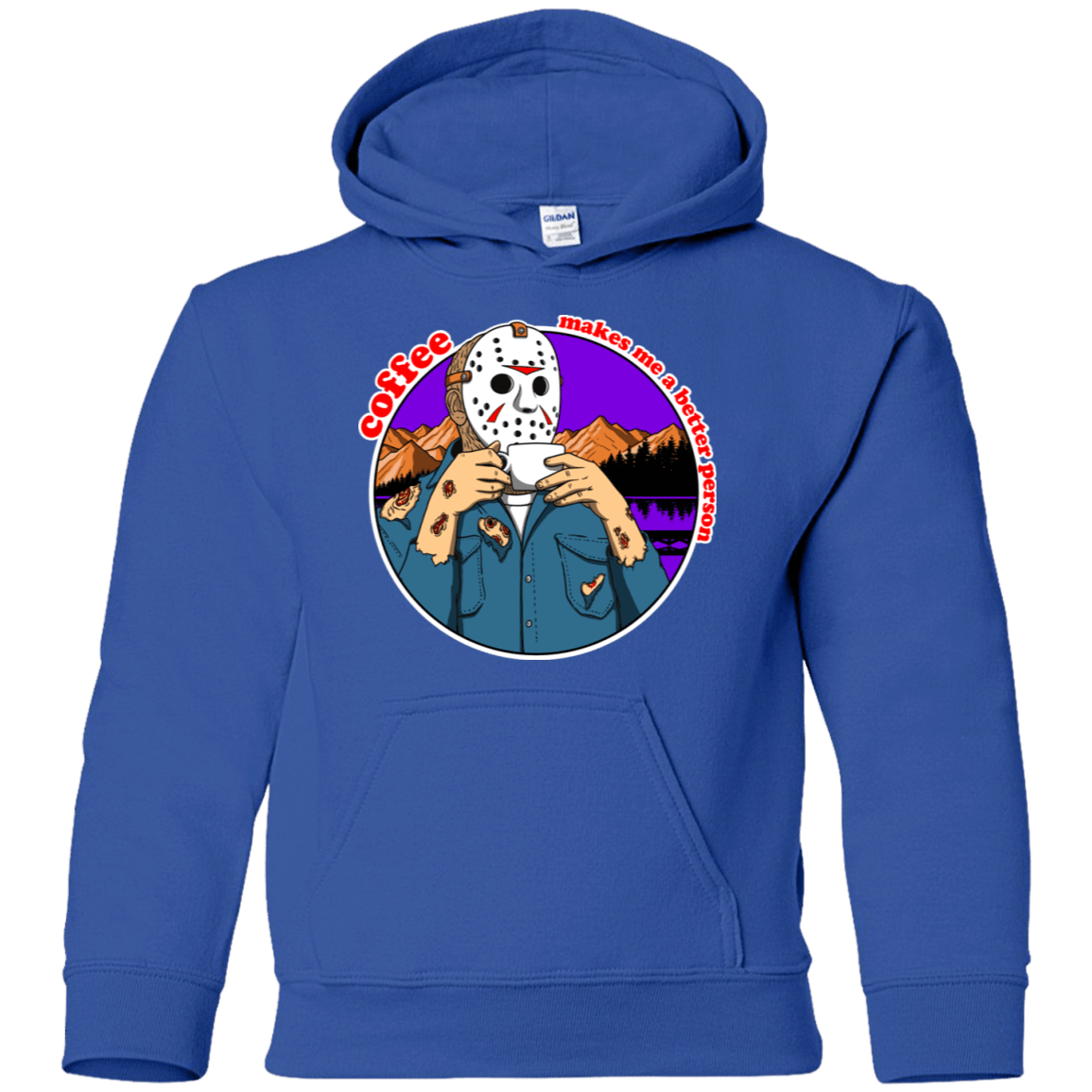 Sweatshirts Royal / YS Coffee Makes Me Better Youth Hoodie