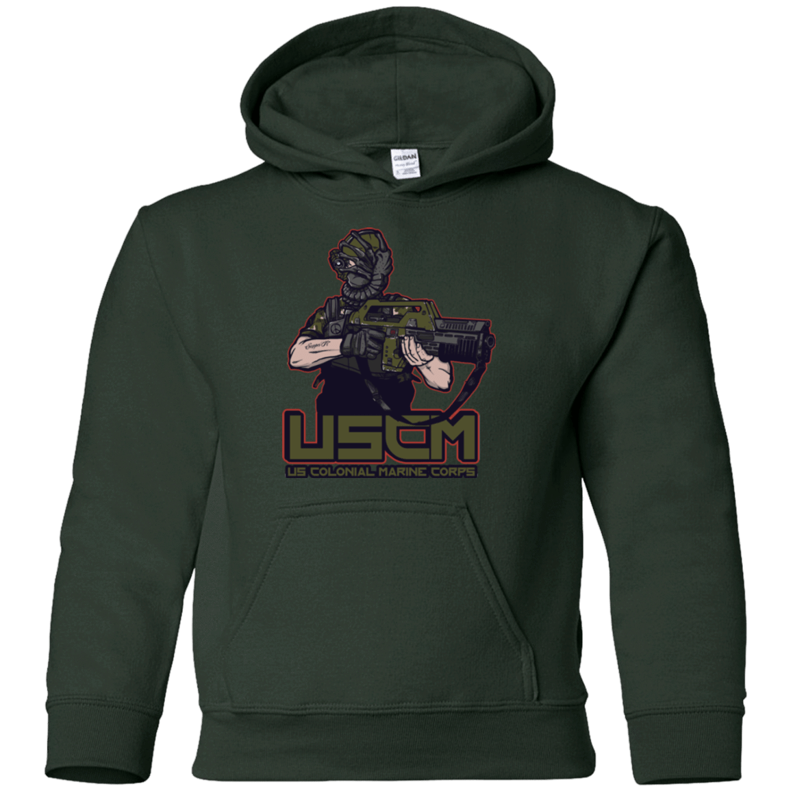 Sweatshirts Forest Green / YS Colonial Facehugger Youth Hoodie